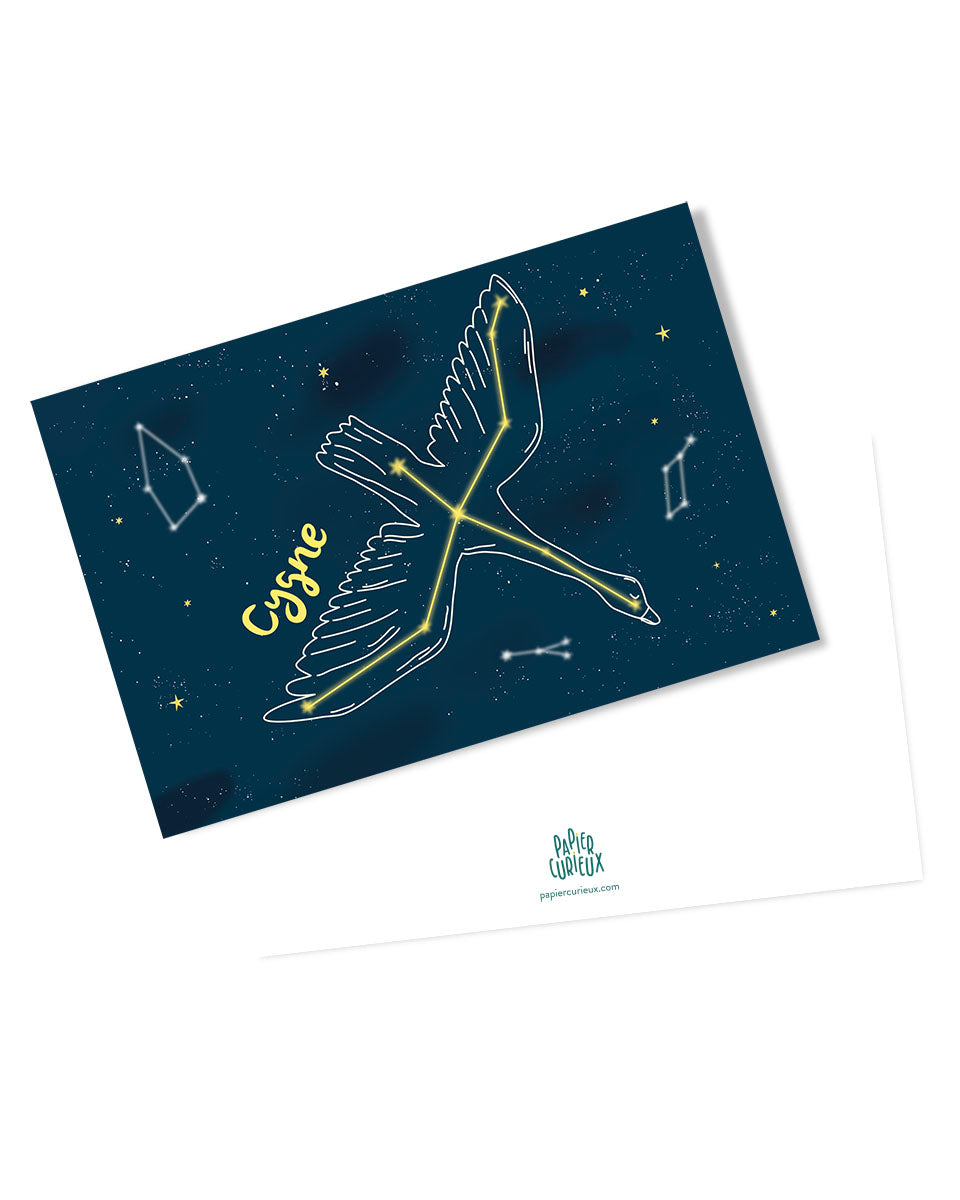 Carte postale constellation Cygne étoiles ciel