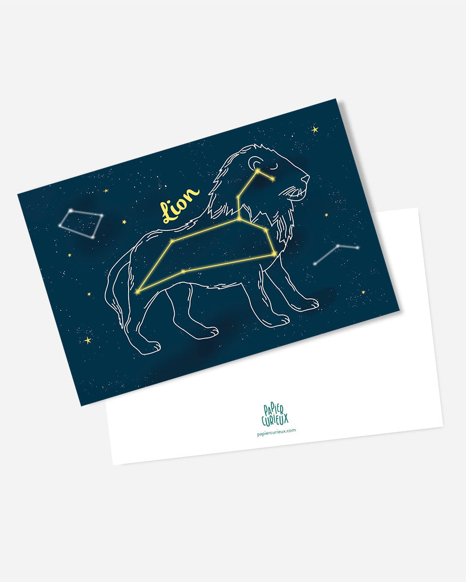 Carte postale constellation Lion étoiles ciel