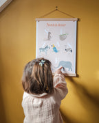 Affiche enfant prénom personnalisé Suzanne, poster naissance anniversaire, déco animaux du monde chambre bébé