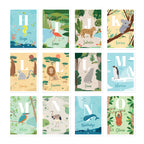 Affiche enfant initiale prénom personnalisé animaux du monde, poster déco unique Papier curieux