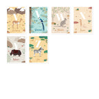 Affiche enfant initiale prénom personnalisé animaux du monde, poster déco unique Papier curieux