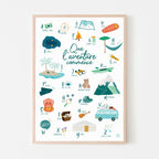 Affiche abécédaire déco chambre enfant, poster alphabet de l'aventurier