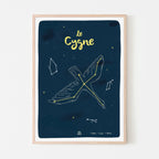 Affiche étoiles déco chambre enfant, constellation du Cygne, déco ludique Papier curieux