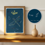 Affiche étoiles déco chambre enfant, constellation du Cygne, déco ludique Papier curieux