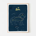 Affiche étoiles déco chambre enfant, constellation du Lion, déco ludique Papier curieux
