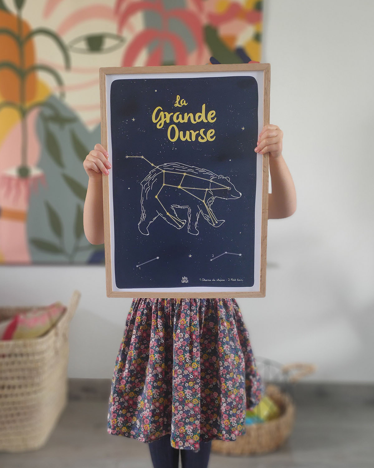 Affiche étoiles déco chambre enfant, constellation de la Grande Ourse, déco ludique Papier curieux
