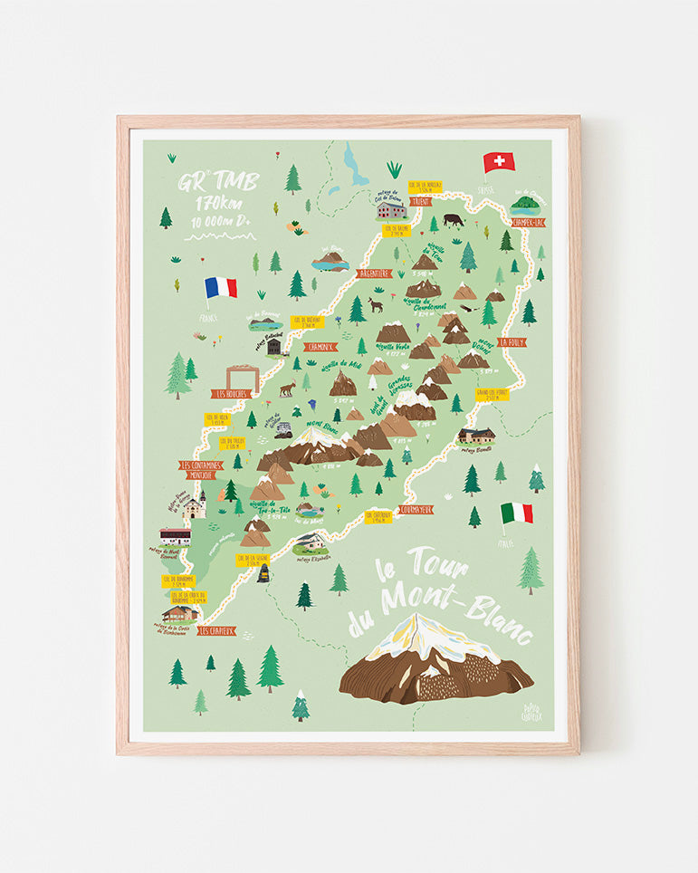 Affiche Tour du Mont Blanc - GR TMB