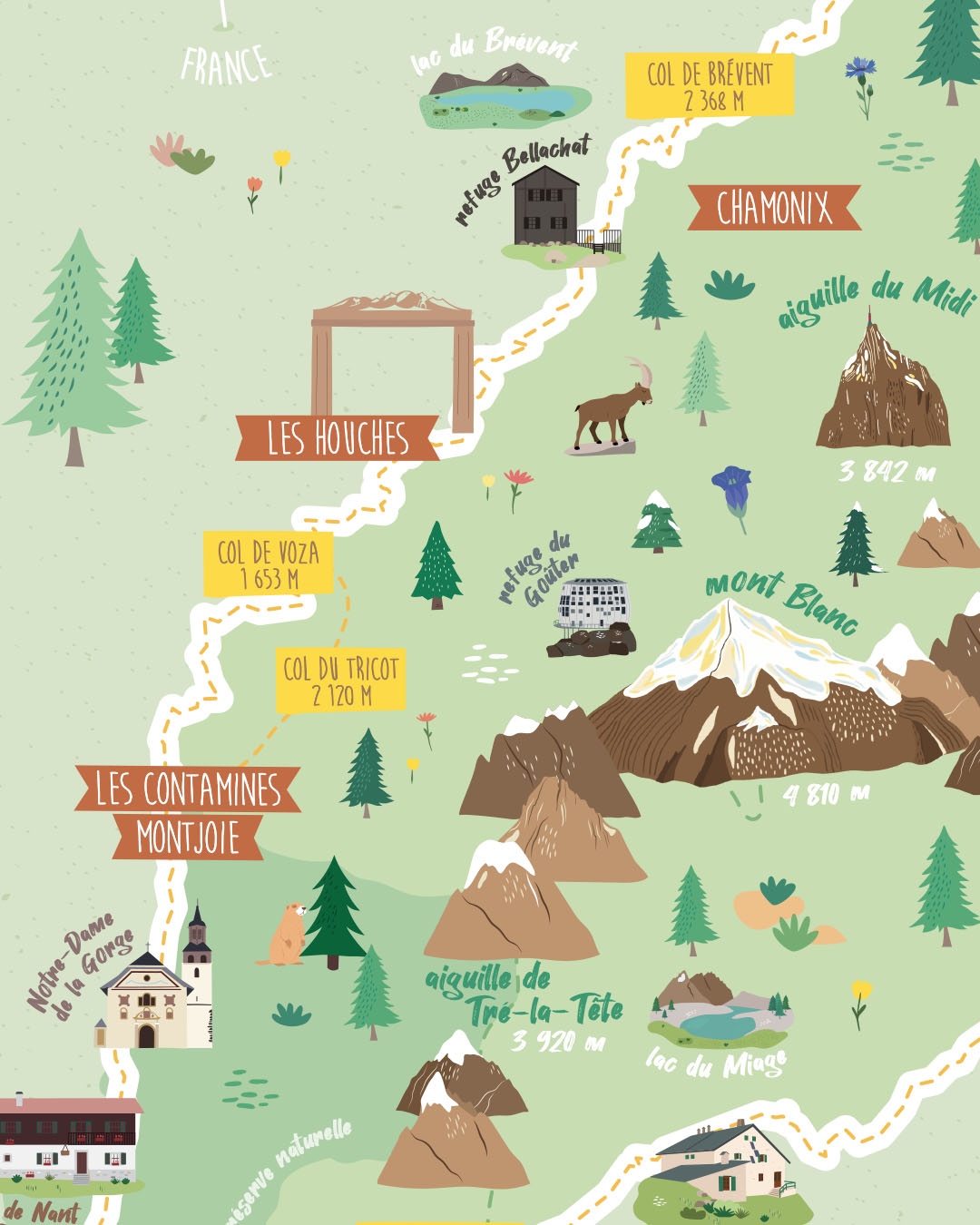 Affiche Tour du Mont Blanc - GR TMB
