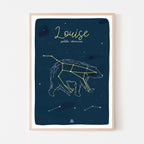 Affiche enfant personnalisée étoiles, poster déco chambre enfant, constellation de la Grande Ourse, déco ludique Papier curieux