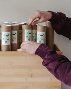 Emballage affiche prénom à personnaliser, tube recyclé et résistant, atelier Papier curieux