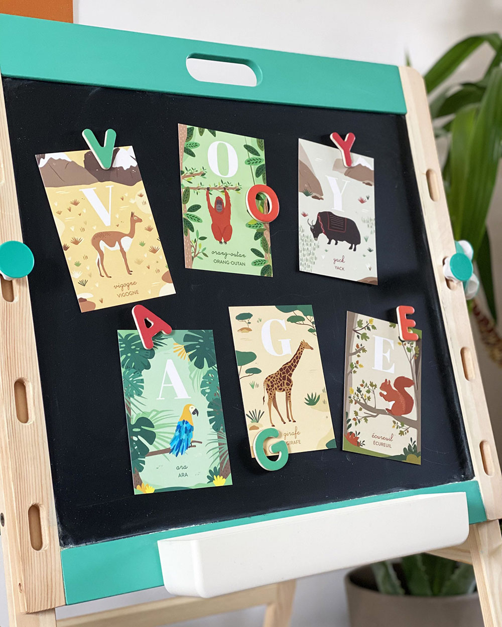 26 cartes alphabet animaux du monde, baleine, jeu pédagogique apprentissage lettres, jeu enfant 3 ans
