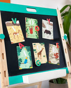 26 cartes alphabet animaux du monde, baleine, jeu pédagogique apprentissage lettres, jeu enfant 3 ans