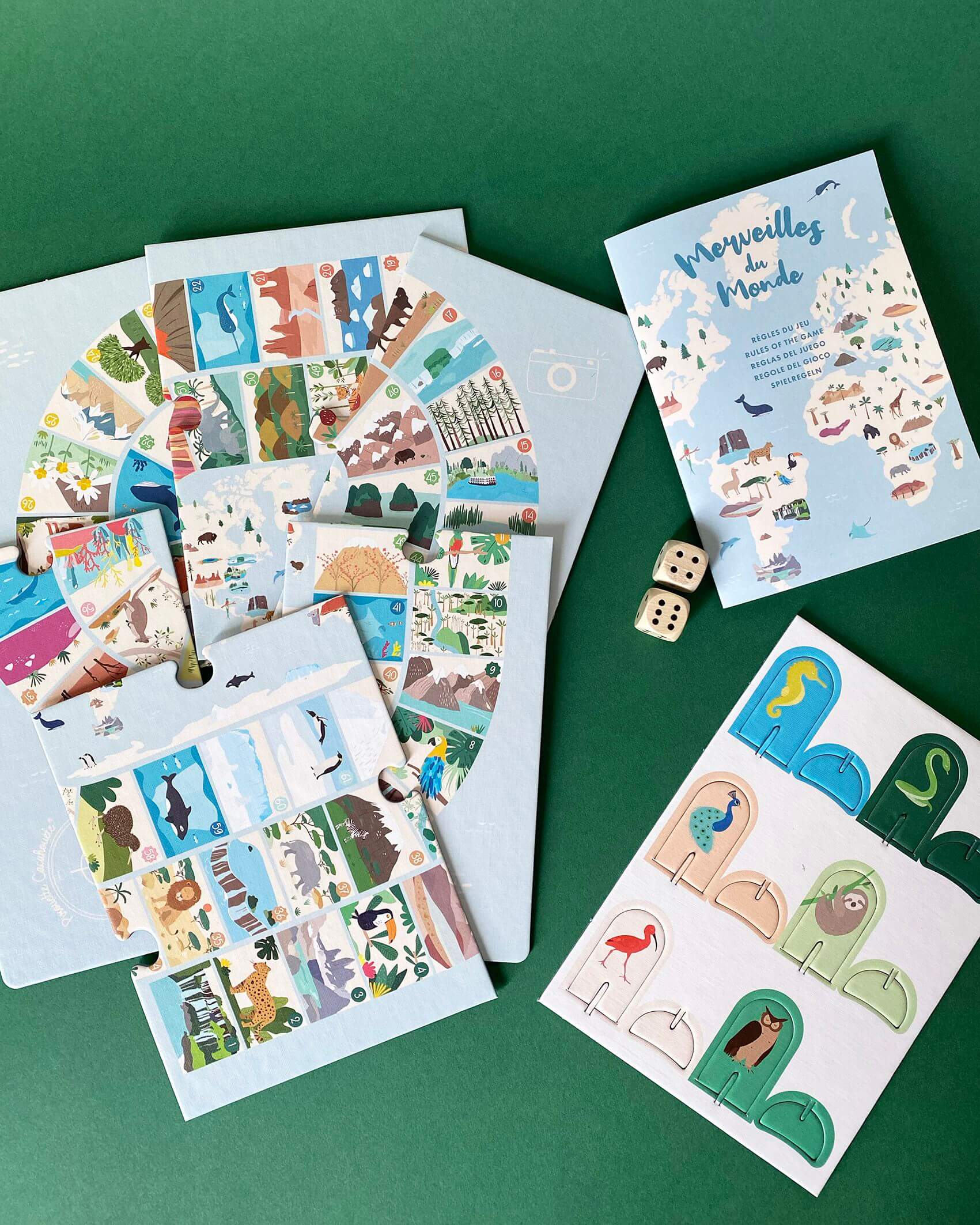 Jeu d'aventure Merveilles du Monde, jeu de l'oie original enfant, jeu éco-conçu et fabriqué en France