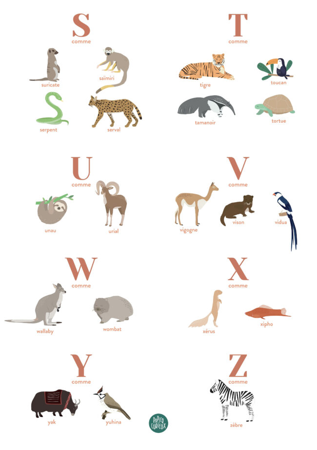 affiche personnalisée naissance prénom animaux