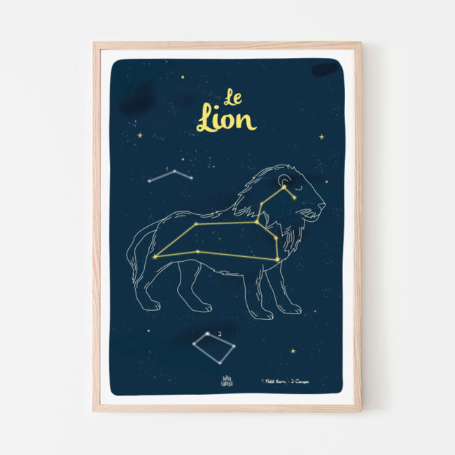 affiche constellation étoiles lion