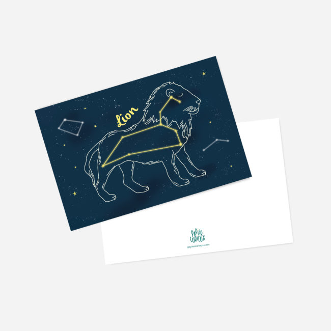 carte postale lion constellation étoile