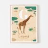 affiche date naissance prénom bébé girafe