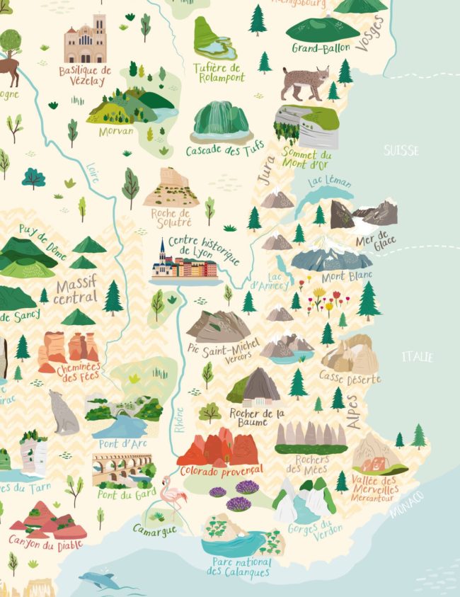 Affiche carte France enfant montessori découverte
