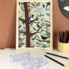 Affiche ludique oiseaux chant enfant