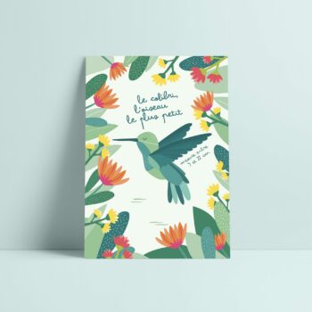 carte colibri papier curieux