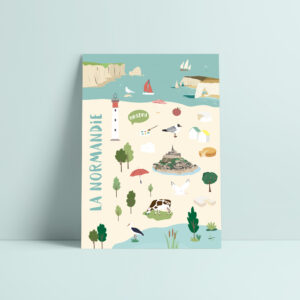 carte postale normandie tourisme papier curieux