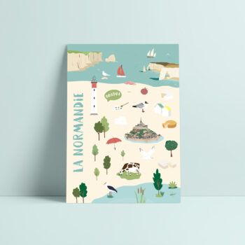 carte postale normandie tourisme papier curieux
