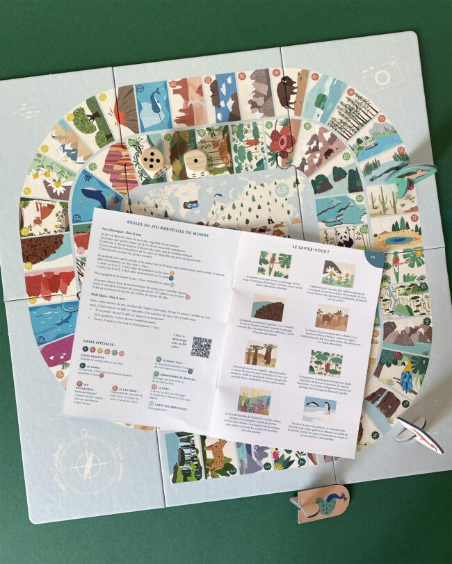 jeu oie aventure enfant papier curieux tour du monde