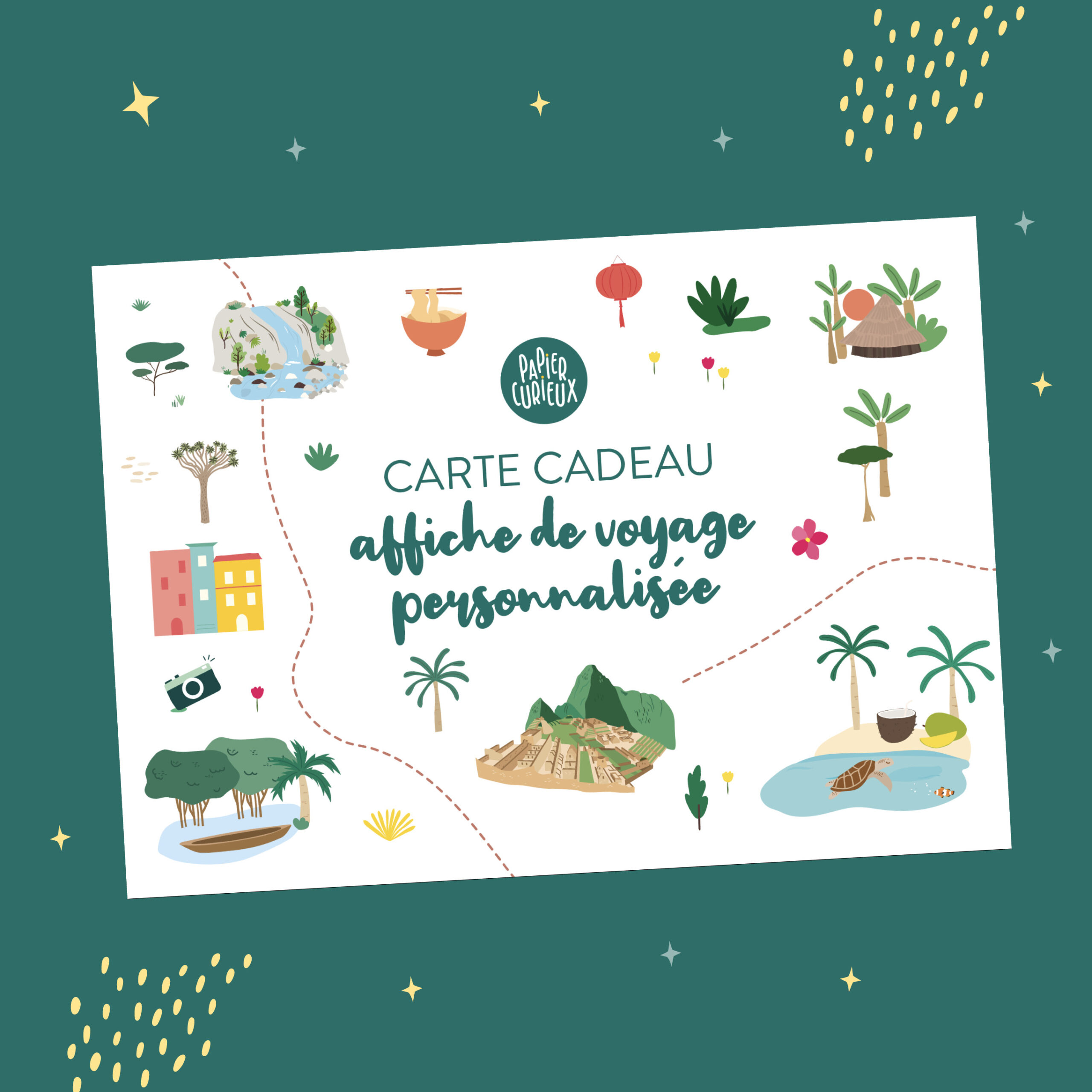 Carte cadeau - Affiche voyage personnalisée